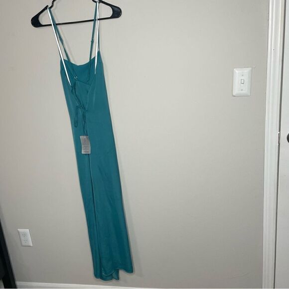 Revolve LULUS Power of Chic Tie Back Satin Evening Midi Dress - Picture 9 of 12